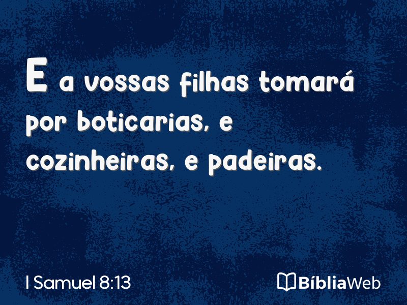 I Samuel 8:13 em imagem para compartilhar