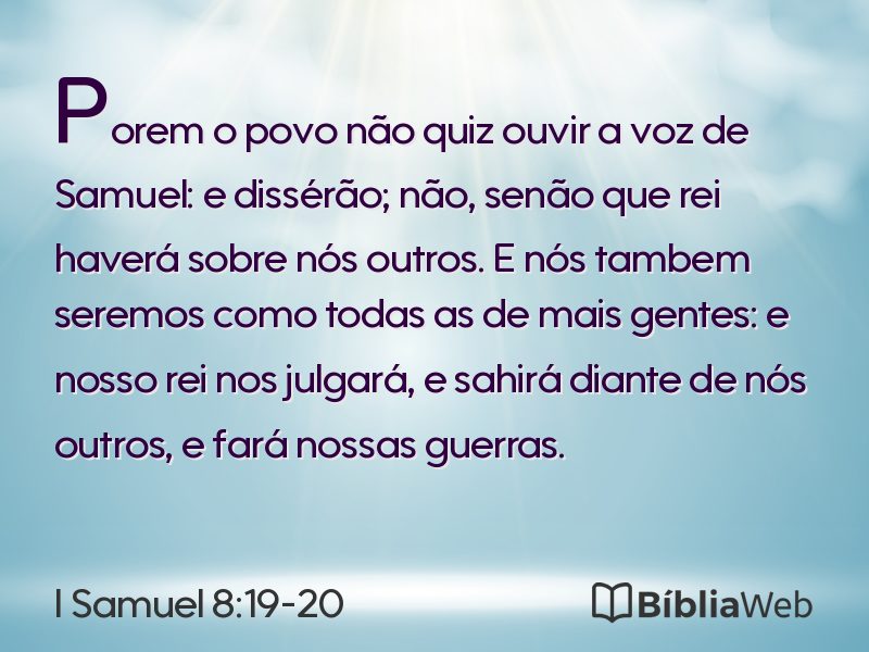 I Samuel 8:19-20 em imagem para compartilhar