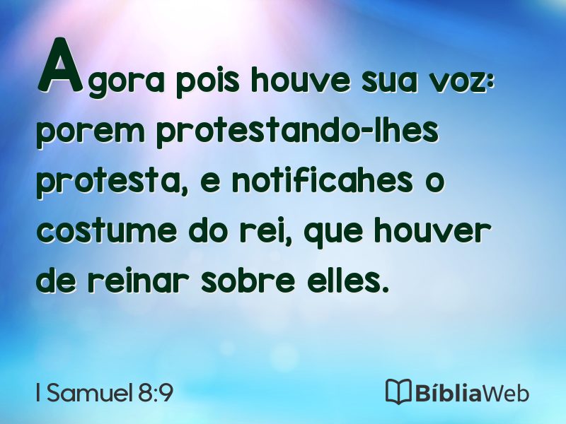 I Samuel 8:9 em imagem para compartilhar