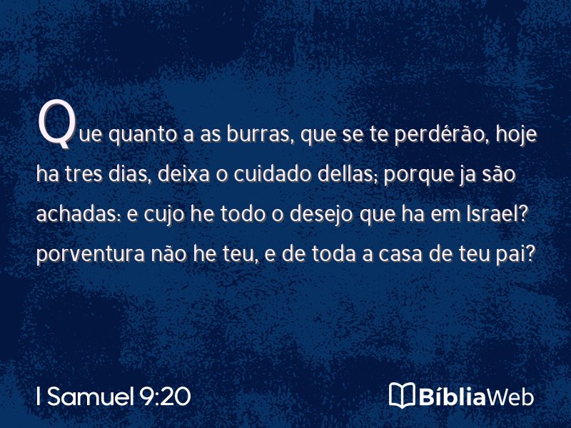 I Samuel 9:20 em imagem para compartilhar