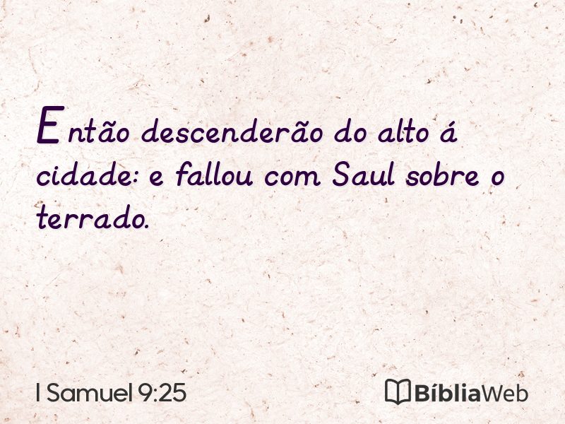 I Samuel 9:25 em imagem para compartilhar
