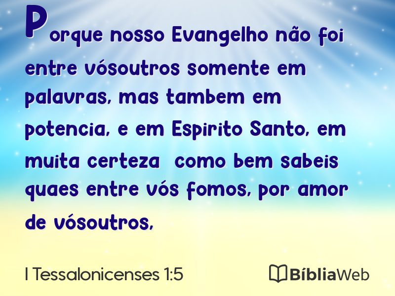 I Tessalonicenses 1:5 em imagem para compartilhar