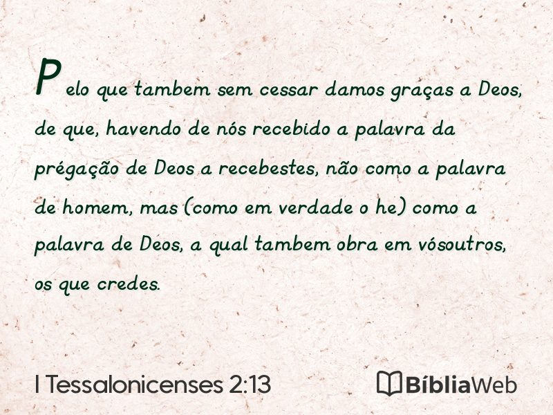 I Tessalonicenses 2:13 em imagem para compartilhar