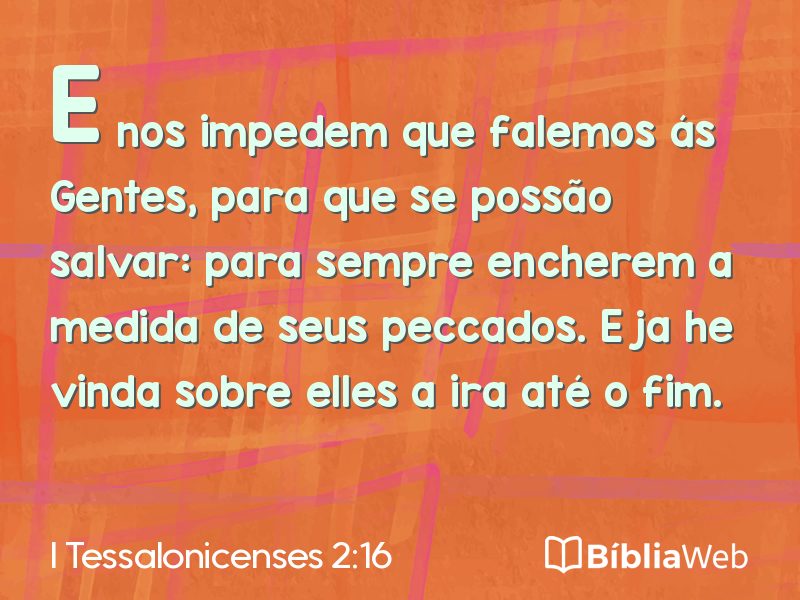 I Tessalonicenses 2:16 em imagem para compartilhar