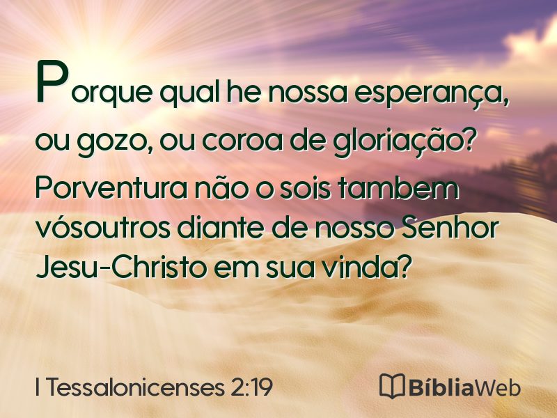 I Tessalonicenses 2:19 em imagem para compartilhar