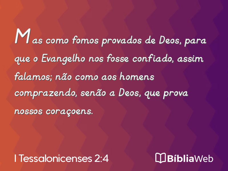 I Tessalonicenses 2:4 em imagem para compartilhar