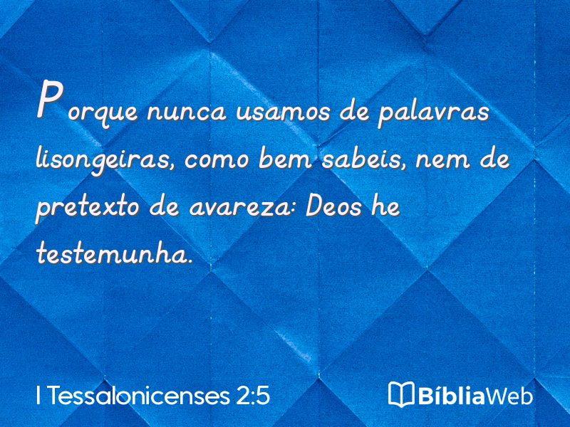 I Tessalonicenses 2:5 em imagem para compartilhar