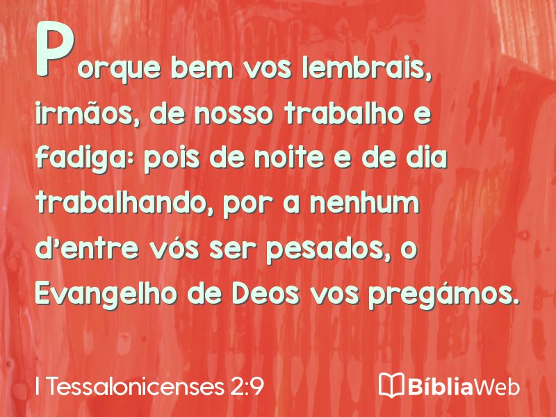 I Tessalonicenses 2:9 em imagem para compartilhar