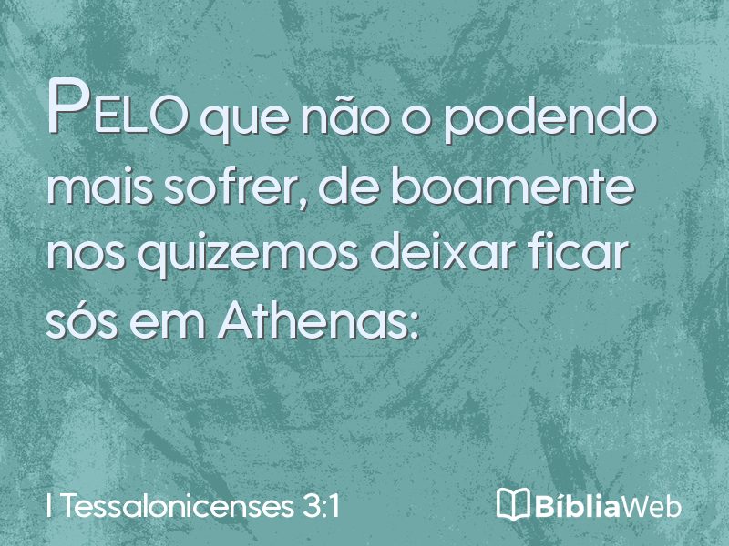 I Tessalonicenses 3:1 em imagem para compartilhar