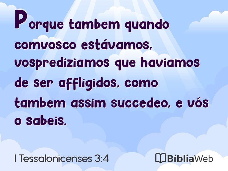I Tessalonicenses 3:4 em imagem para compartilhar
