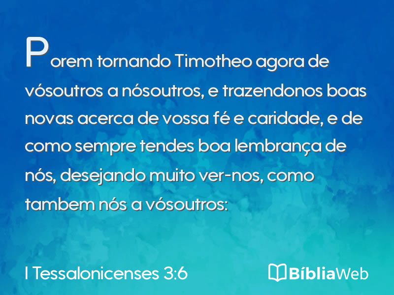 I Tessalonicenses 3:6 em imagem para compartilhar
