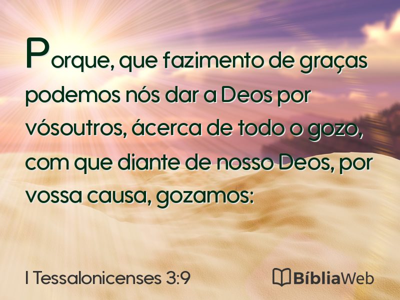 I Tessalonicenses 3:9 em imagem para compartilhar