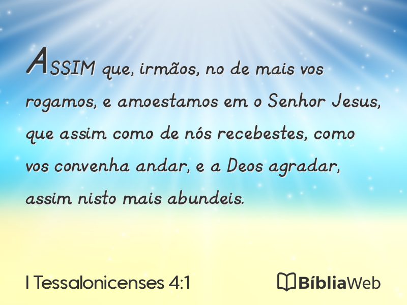 I Tessalonicenses 4:1 em imagem para compartilhar