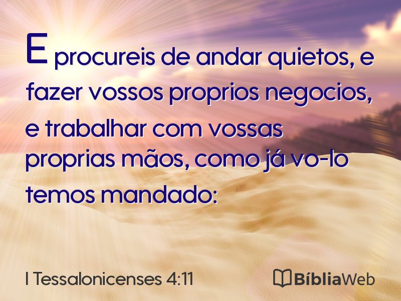 I Tessalonicenses 4:11 em imagem para compartilhar