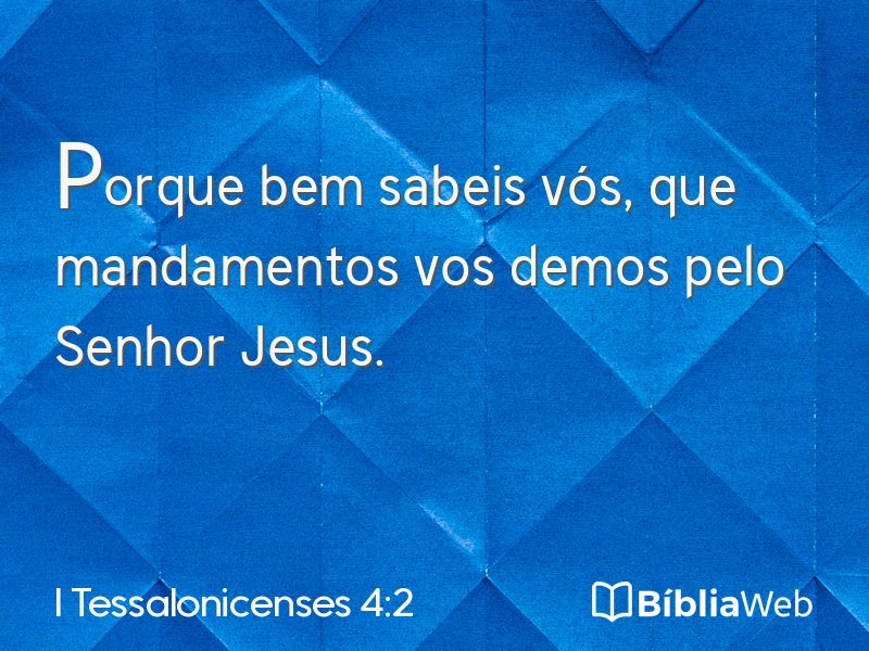 I Tessalonicenses 4:2 em imagem para compartilhar
