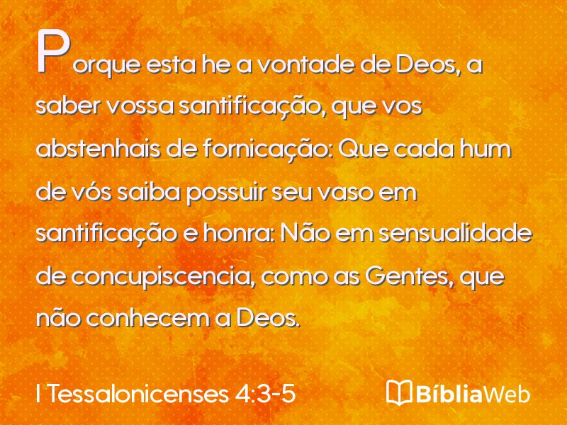 I Tessalonicenses 4:3-5 em imagem para compartilhar