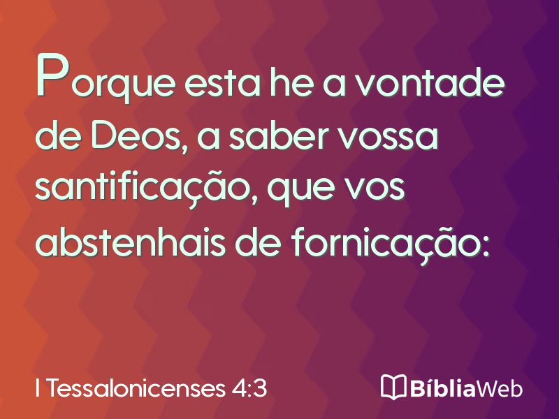 I Tessalonicenses 4:3 em imagem para compartilhar