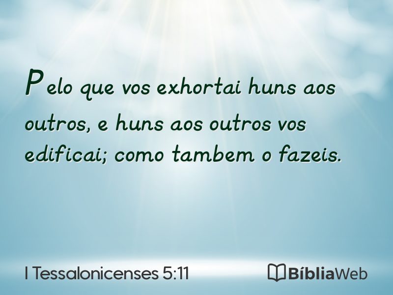 I Tessalonicenses 5:11 em imagem para compartilhar