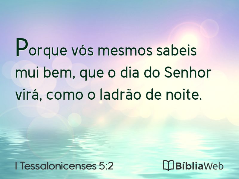 I Tessalonicenses 5:2 em imagem para compartilhar