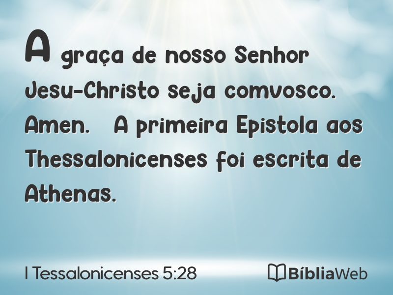 I Tessalonicenses 5:28 em imagem para compartilhar