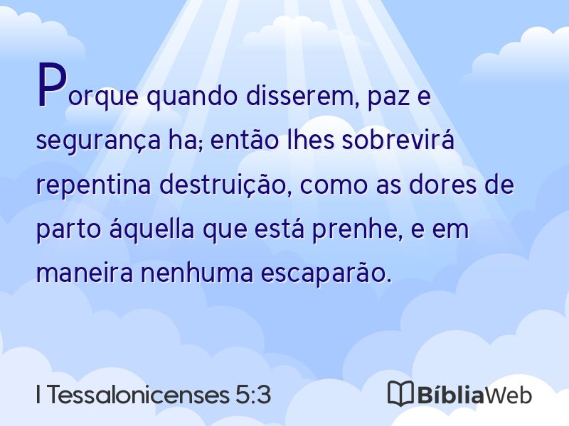 I Tessalonicenses 5:3 em imagem para compartilhar