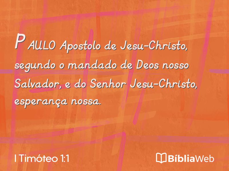 I Timóteo 1:1 em imagem para compartilhar
