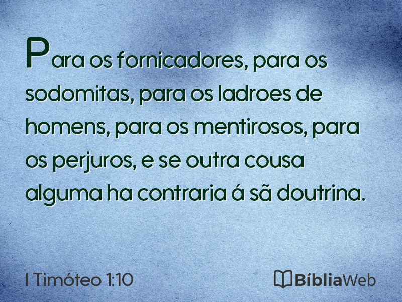 I Timóteo 1:10 em imagem para compartilhar