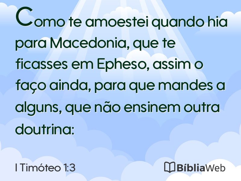 I Timóteo 1:3 em imagem para compartilhar