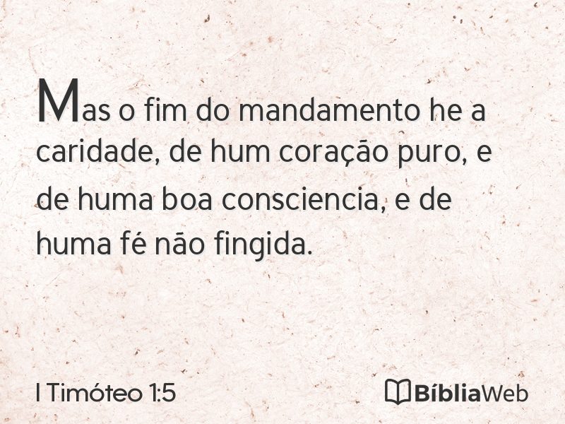 I Timóteo 1:5 em imagem para compartilhar