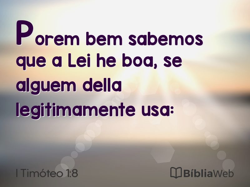 I Timóteo 1:8 em imagem para compartilhar