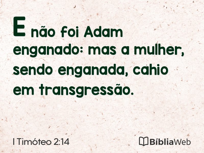 I Timóteo 2:14 em imagem para compartilhar
