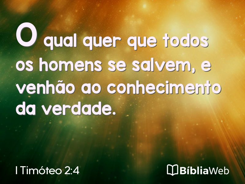 I Timóteo 2:4 em imagem para compartilhar