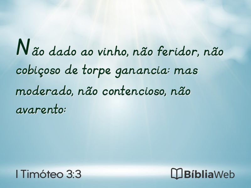 I Timóteo 3:3 em imagem para compartilhar