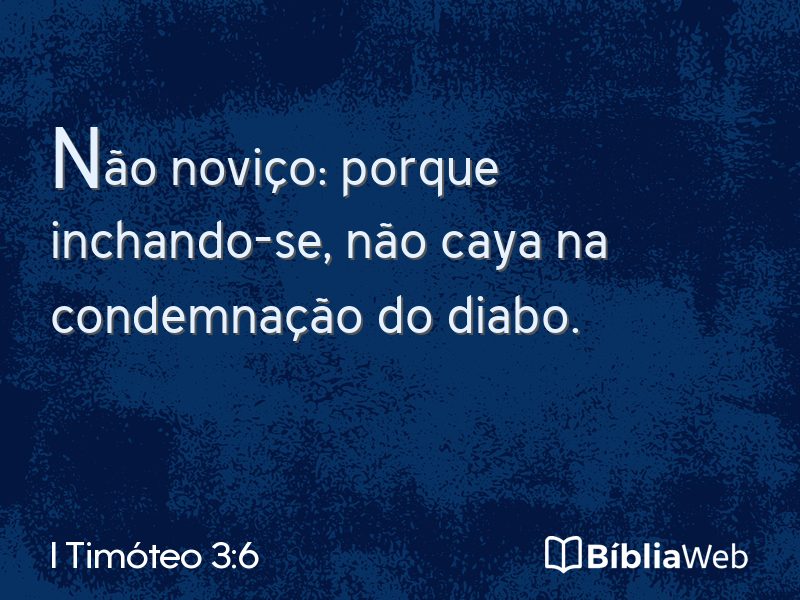 I Timóteo 3:6 em imagem para compartilhar