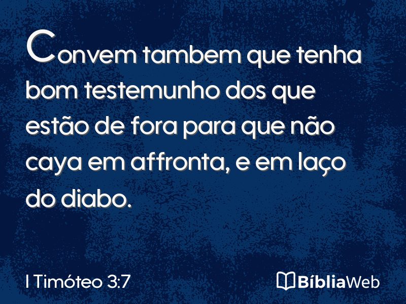 I Timóteo 3:7 em imagem para compartilhar