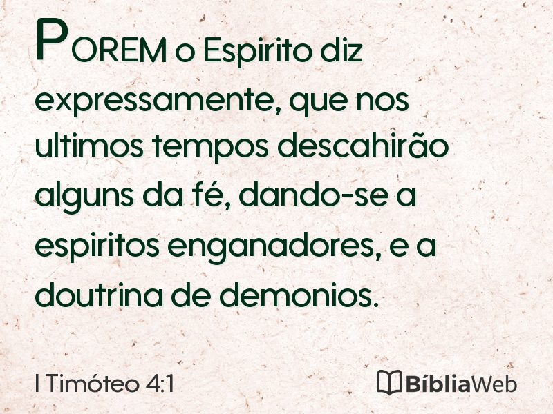 I Timóteo 4:1 em imagem para compartilhar