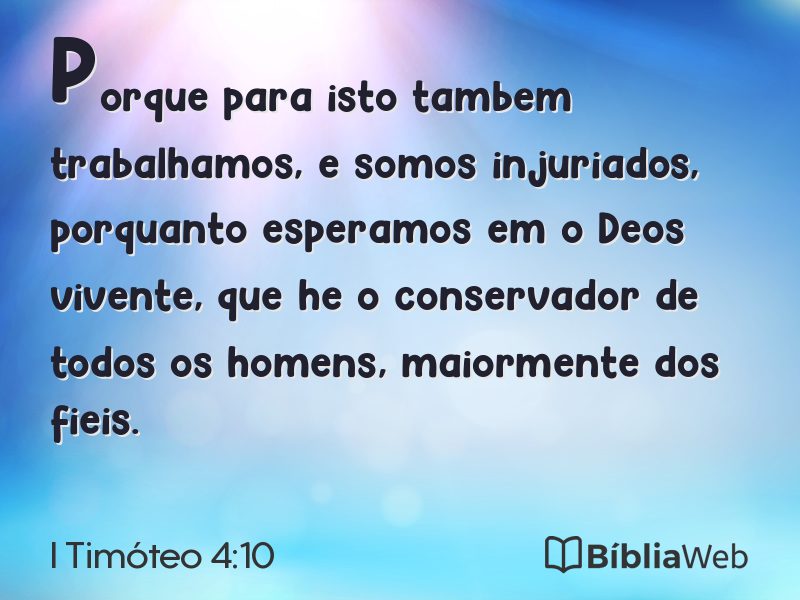 I Timóteo 4:10 em imagem para compartilhar