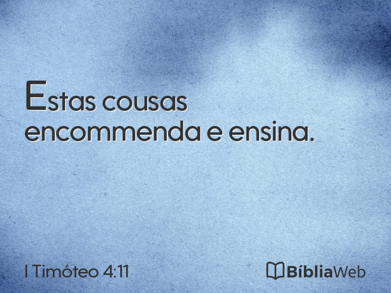 I Timóteo 4:11 em imagem para compartilhar
