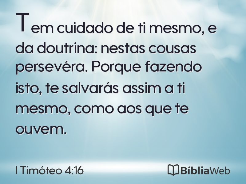 I Timóteo 4:16 em imagem para compartilhar
