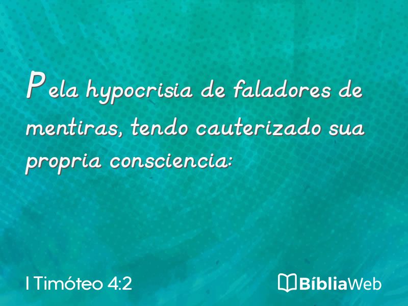 I Timóteo 4:2 em imagem para compartilhar