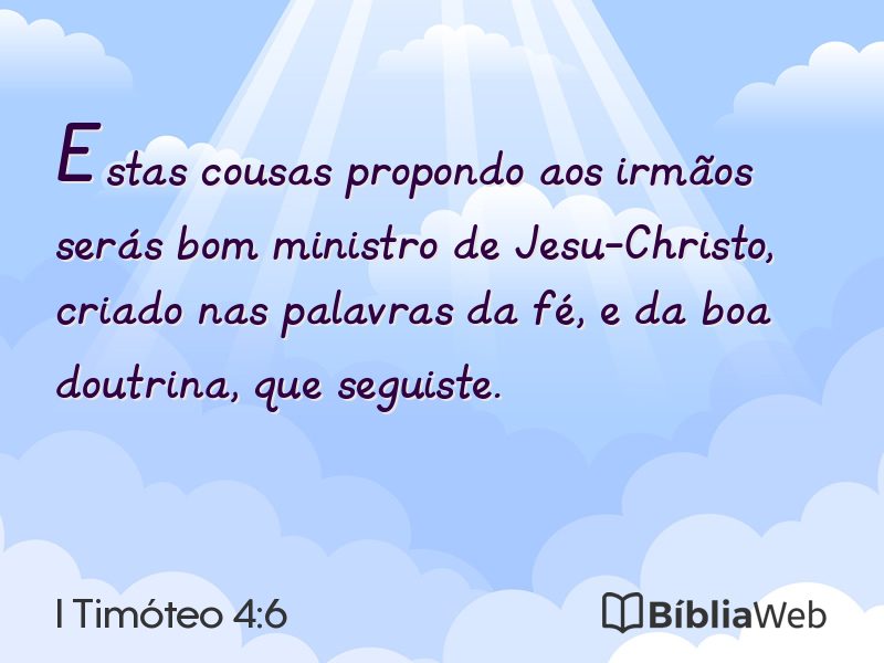 I Timóteo 4:6 em imagem para compartilhar