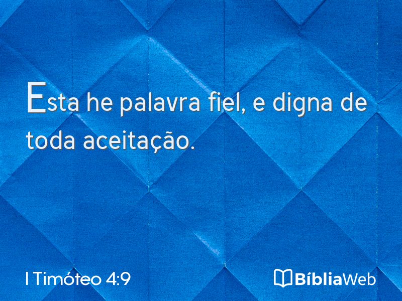 I Timóteo 4:9 em imagem para compartilhar
