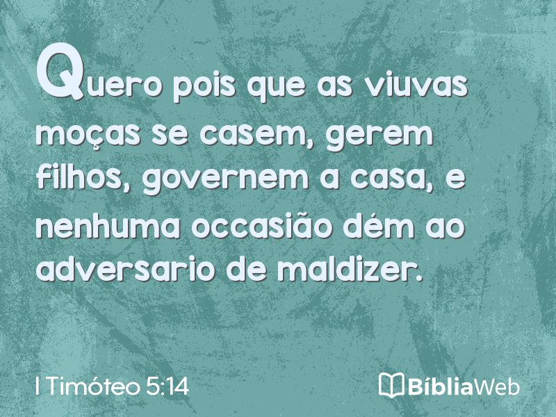 I Timóteo 5:14 em imagem para compartilhar
