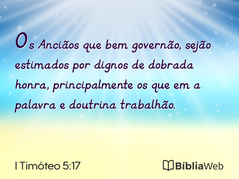 I Timóteo 5:17 em imagem para compartilhar