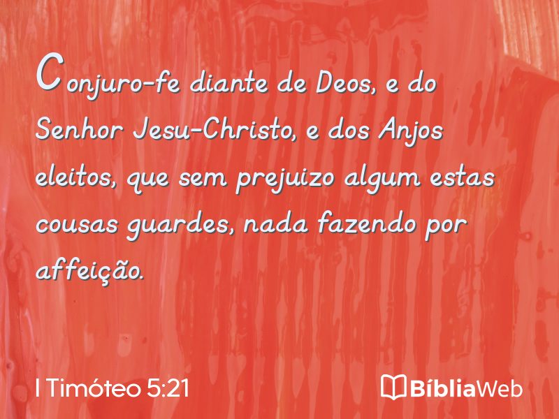 I Timóteo 5:21 em imagem para compartilhar