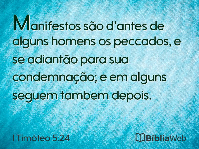 I Timóteo 5:24 em imagem para compartilhar