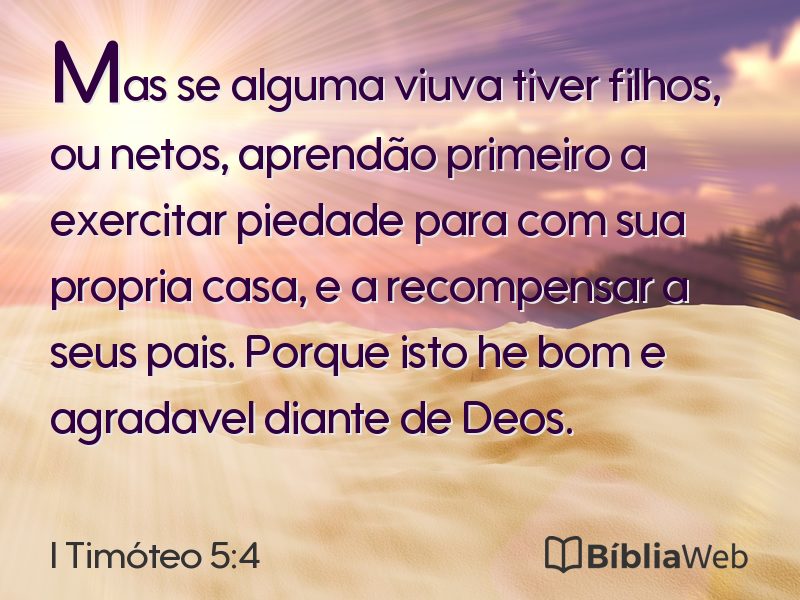 I Timóteo 5:4 em imagem para compartilhar