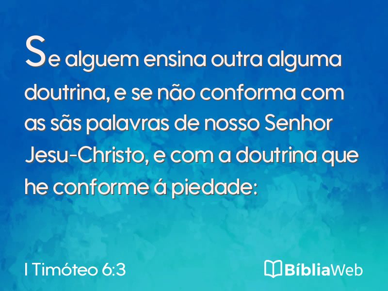 I Timóteo 6:3 em imagem para compartilhar