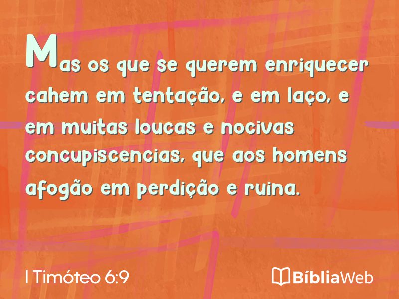 I Timóteo 6:9 em imagem para compartilhar