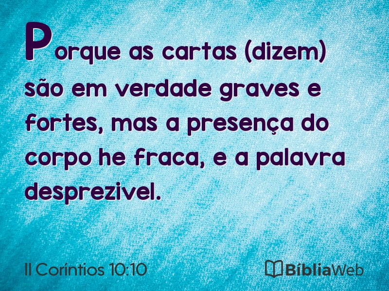 II Coríntios 10:10 em imagem para compartilhar